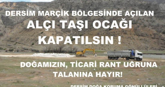 ALÇI TAŞI OCAĞI'NA HAYIR!