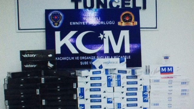 Dersim’de 1531 paket kaçak sigara ele geçirildi