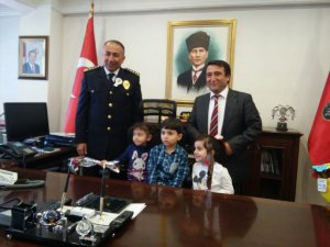 Erener’li öğrencilerden Emniyet Müdürü Şen’e ziyaret