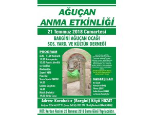 Ağuçan anma etkinliği 21 Temmuz’da gerçekleşecek