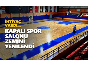 Atatürk Kapalı Spor Salonu zemini yenilendi