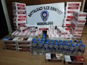Malatya'da kaçak alkol ve sigara operasyonu