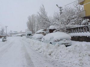 Kar kalınlığı 50 santimi geçti, ilçede hayat durdu