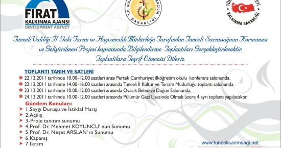 Tunceli’de Bilgilendirme Toplantıları Gerçekleştirilecek