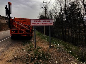 Orman yangınlarına karşı vatandaşlara "levhalı" uyarı