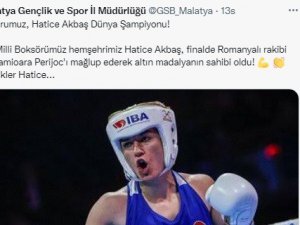 Dünya Şampiyonu olan Malatyalı sporcuya tebrik yağmuru