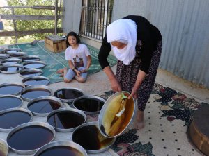 Gelin kaynana pekmez üretip satıyor