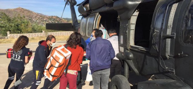 Astım hastası çocuğun imdadına askeri helikopter yetişti