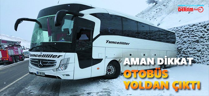 Otobüs buzlanma nedeniyle yoldan çıktı