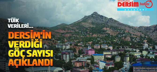 Dersim'in verdiği göç sayısı açıklandı