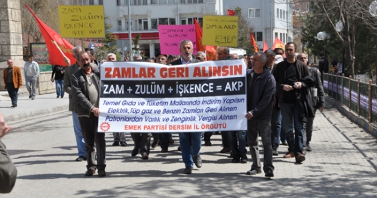 Tunceli’de AKP’ye Zam Protestosu