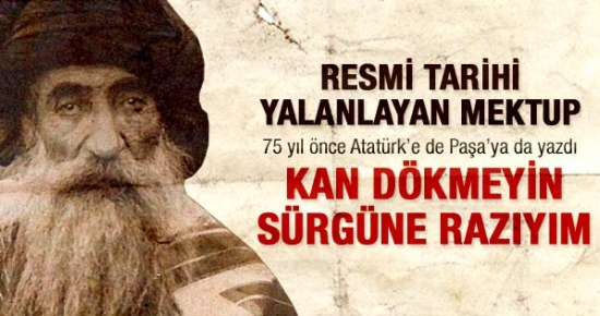 Seyit Rıza'nın ortaya çıkan yeni mektubu