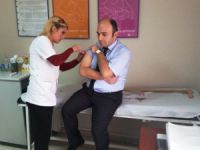 Halk Sağlığı Müdürlüğünden personele grip aşısı