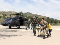 Kalp hastası, askeri helikopterle hastaneye kaldırıldı