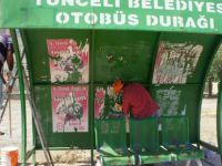 Otobüs duraklarında bakım çalışması