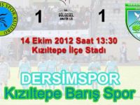 Dersim Spor: 1 - Kızıltepe Barış Spor:1