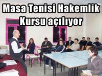 Masa Tenisi Aday Hakem Kursu Açılıyor