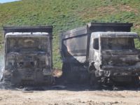 Tunceli'de Bir Şantiyedeki 6 Araç Yakıldı
