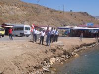 Feribot İskelesinde yenileme çalışması için inceleme